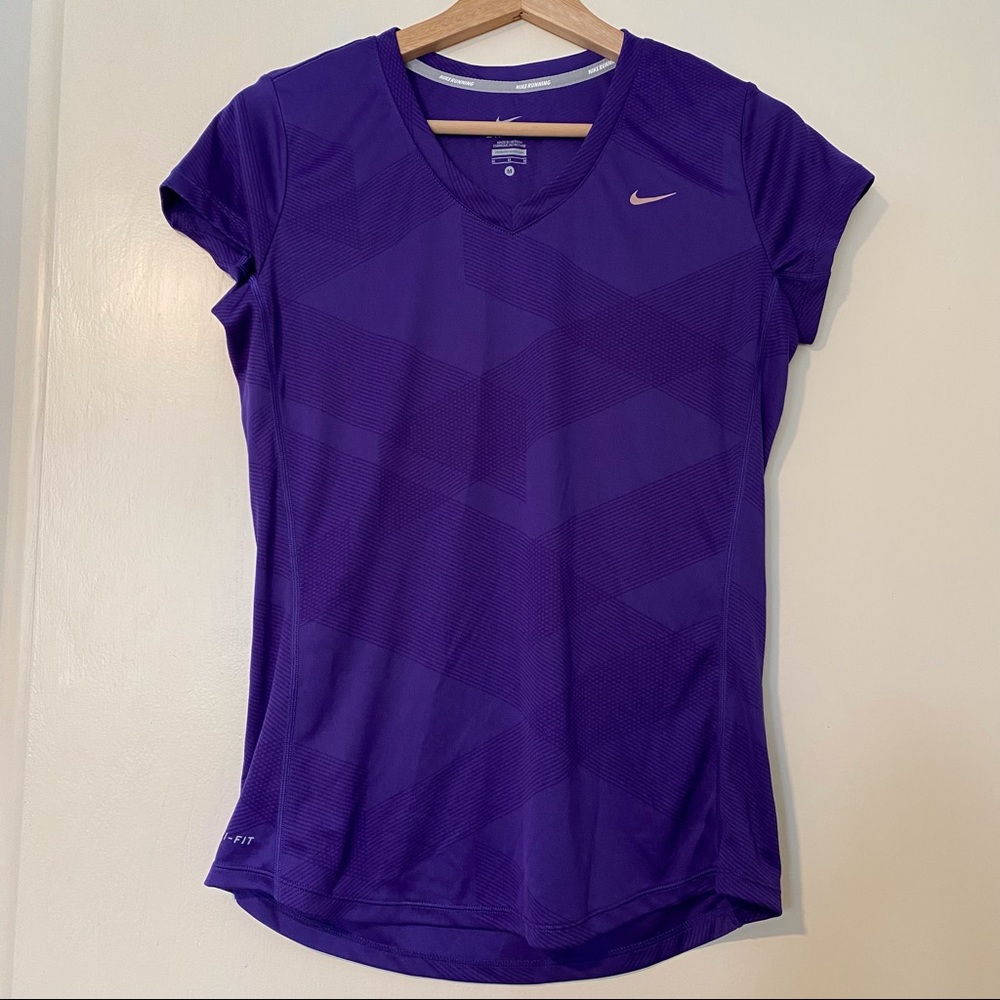 Nike Dri-Fit Running Crew Neck Top | Purple